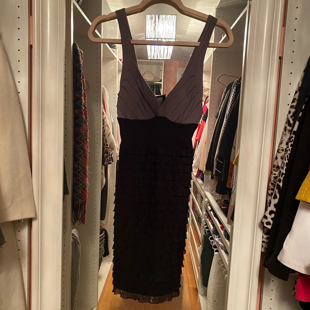 Form-fitting dress with ruffled skirt